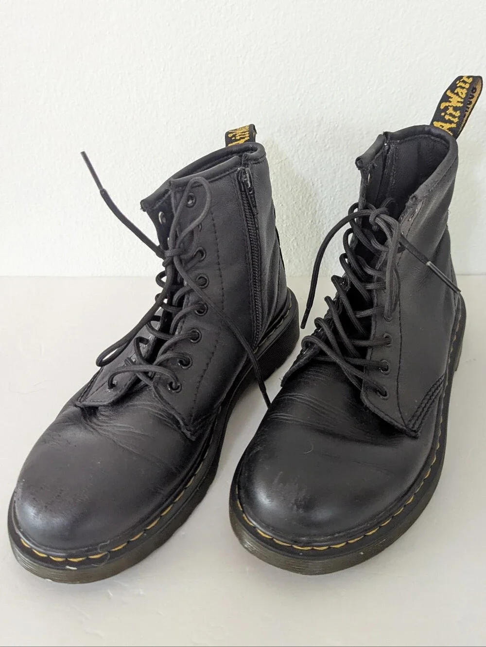 Dr. Martens 1460 Juniors Lace Up Boots Combat Black Size 3 US